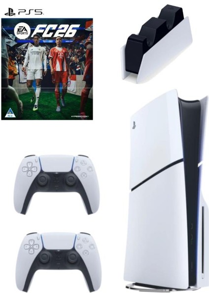 Playstation 5 Cd'li + 2 Dualsense + FC26 CD (Türkçe) + Şarj Istasyonu