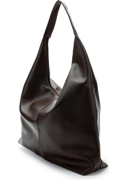 Oval Sap Ortası Dikişli Büyük Boy Fermuarlı Omuz Tote Çanta fiyatları