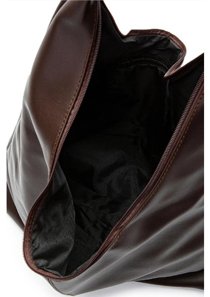 Oval Sap Ortası Dikişli Büyük Boy Fermuarlı Omuz Tote Çanta modelleri