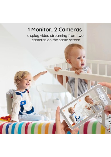 Video Bebek Monitörü Kamerası 2k Hd - 5 Inc - 2 Kamera fiyatları