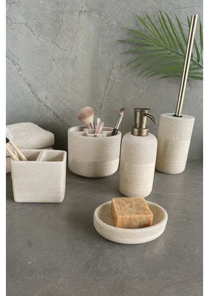 Charm Banyo Seti 5 Parça - Bej