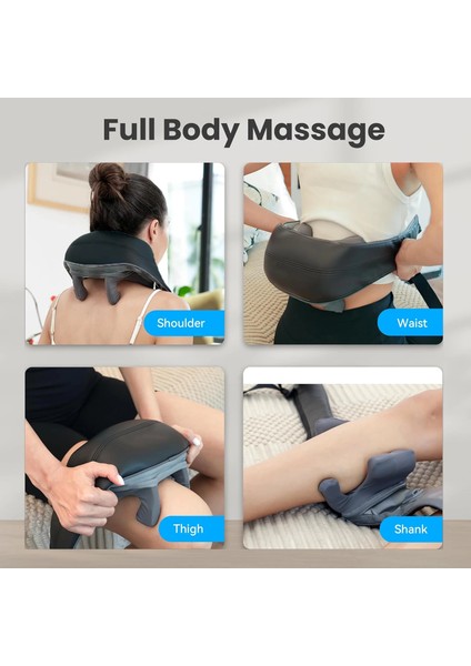 Comfıer Kablosuz Boyun ve Omuz Masaj Aleti - Klasik Gri