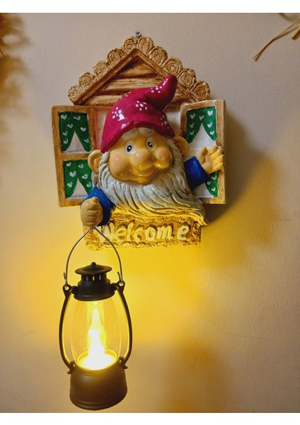 Dekoratif Işıklı Cüce Welcome Tabelası Pilli Fenerli fırsatları