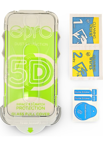 iPhone 17 Air Yüksek Kalite Kolay Uygulama Aparatlı Ekran Koruyucu 5d Tam Kaplayan Temperli Cam indirimleri