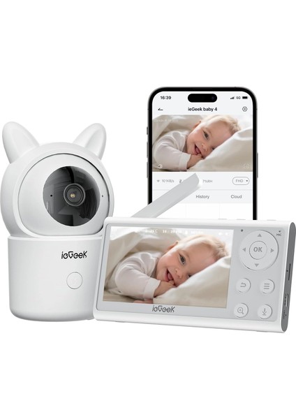 Kamera ve Ses Özellikli Video Bebek Monitörü, 1080P Fhd - 1 Kamera