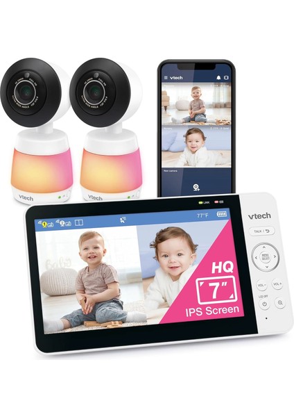 Akıllı Wifi Bebek Monitörü, 2k Cmos Sensörlü 5.5 Inc - 2 Kamera