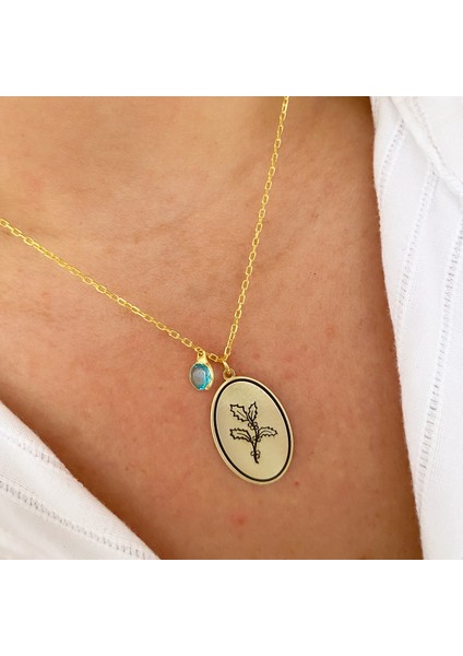 Gümüş Aralık Ayı Doğum Çiçeği Çobanpüskülü Kolye fiyatları