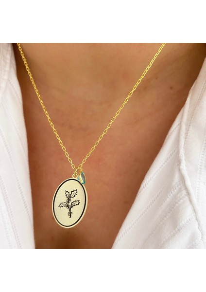 Gümüş Aralık Ayı Doğum Çiçeği Çobanpüskülü Kolye fırsatları