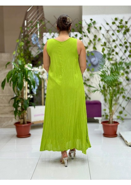 VL3035 Kolsuz Baskılı Vual Elbise Fıstık fırsatları