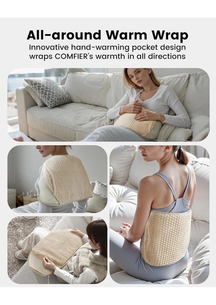Comfıer Sırt Ağrısı Giderici Isıtma Pedi, El Isıtıcı Cepli Isıtmalı Bel Masaj - Sarı