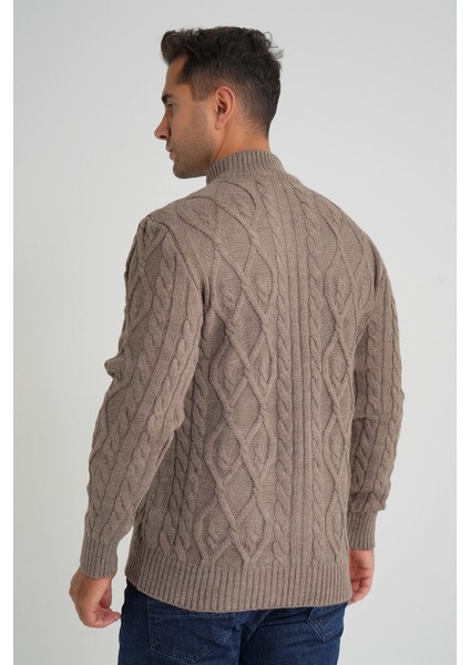 Erkek Cepli Fermuarlı Yürütme Saç Örgülü Yün Hırka TRIST-5355 fırsatları