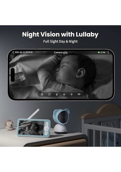 1080P Bebek Monitörü Gece Görüşlü - 5 Inc LCD Ekran modelleri