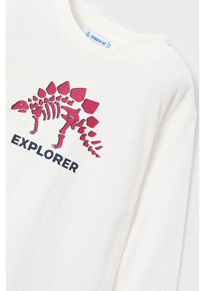 Erkek Çocuk Normal Kalıp Dinozor Temalı 3'lü Eşofman Takımı - Kırmızı modelleri