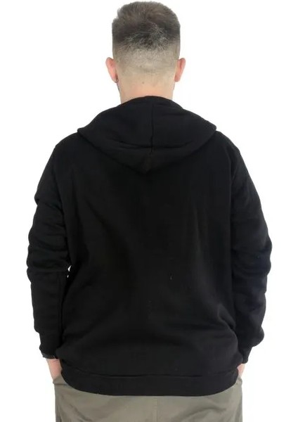 Erkek Sweatshirt Kapşonlu Zippered Basic 20543 Siyah fırsatları