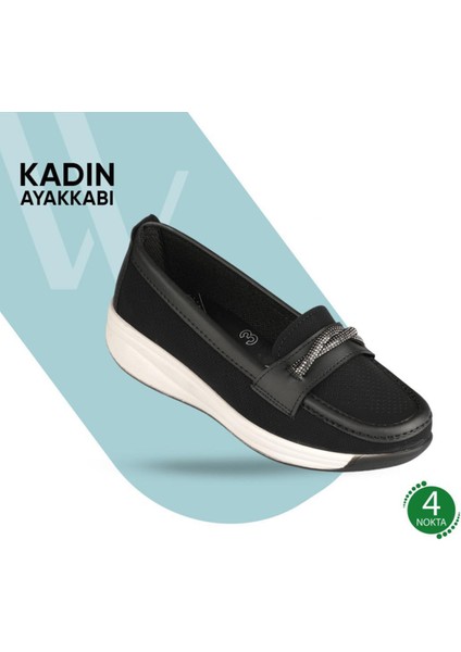 8814 Yüksek Taban Taş Detaylı Ortopedik Günlük Kadın Ayakkabı