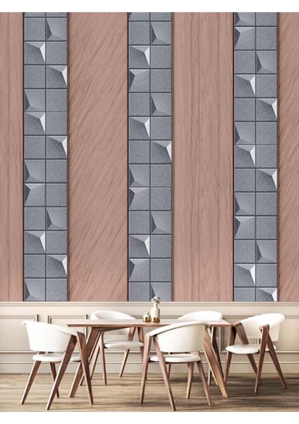 Taş ve Ahşap Desenli Isı ve Ses Yalıtımlı Sağlıklı Tekstil Duvar Kağıdı