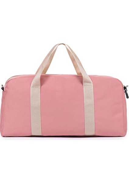 Önü Cepli Uzun Askılı Kadın ve Erkek Kullanabilir Seyahat Fitness Spor Çantası Şeker Pembe fiyatları