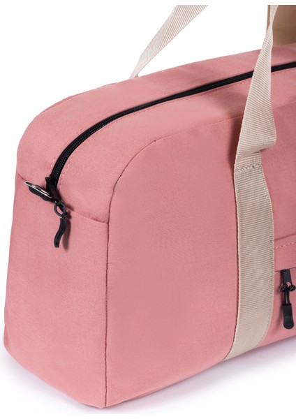 Önü Cepli Uzun Askılı Kadın ve Erkek Kullanabilir Seyahat Fitness Spor Çantası Şeker Pembe fırsatları