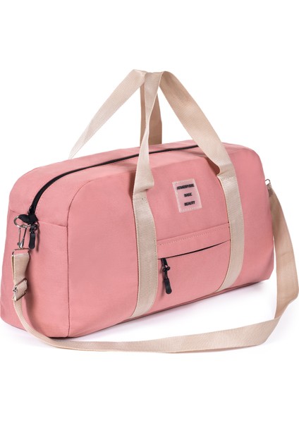 Önü Cepli Uzun Askılı Kadın ve Erkek Kullanabilir Seyahat Fitness Spor Çantası Şeker Pembe indirimleri