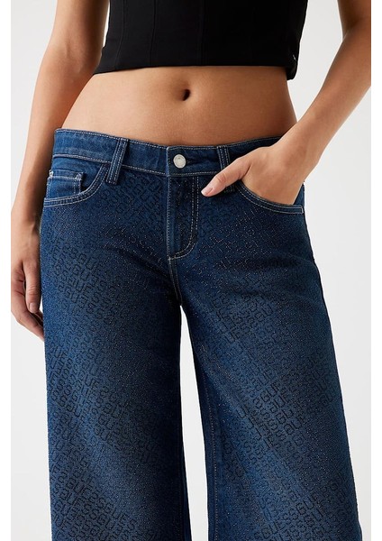 Kadın Slouchy Regular Fit Jean Pantolon - Koyu Mavi fırsatları