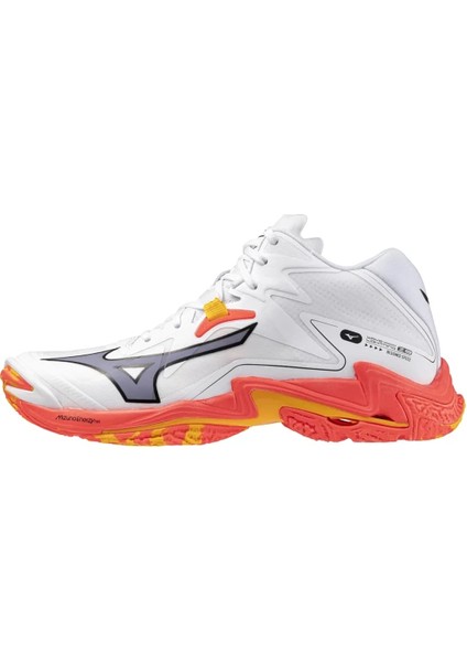 Wave Lightning Z8 Mıd Unisex Voleybol Ayakkabısı Beyaz / Turuncu