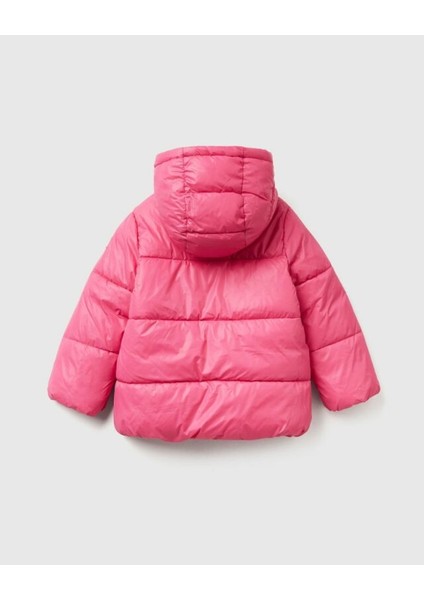 Kız Bebek Logo Işlemeli Kapüşonlu Mont fiyatları