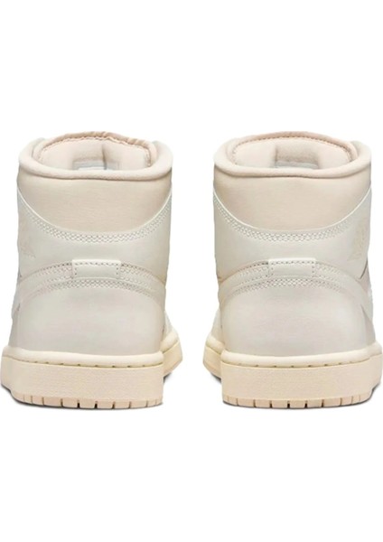 Air Jordan 1 Mid Unisex Leather Sneaker Hakiki Deri Bilekli Günlük Spor Ayakkabı Krem fırsatları