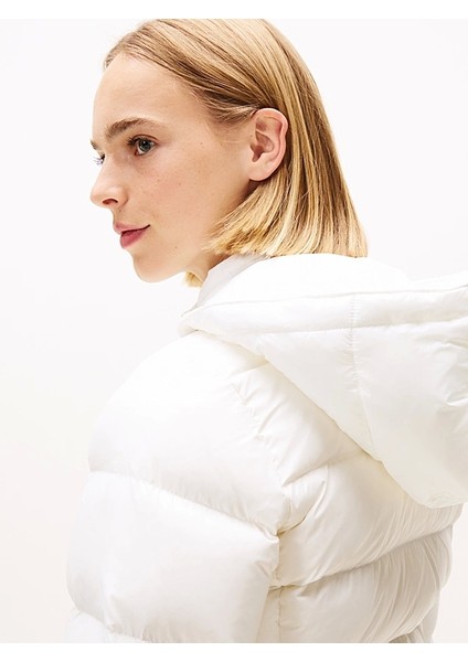 Tjw Basic Kapüşonlu Kuş Tüyü Kadın Beyaz Ceket DW0DW18312YBL indirimleri