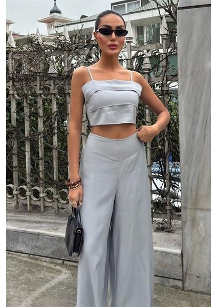 Crop Plazzo Pantolon Takım 10155-08 fiyatları