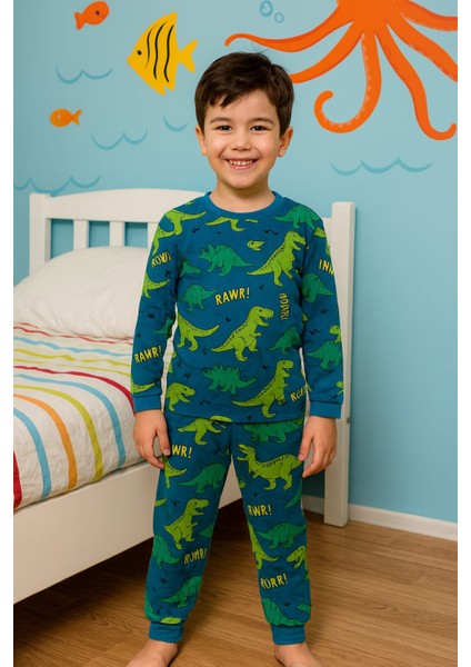 Erkek Çocuk Karakter Baskılı %100 Pamuklu Renkli Pijama Takımı