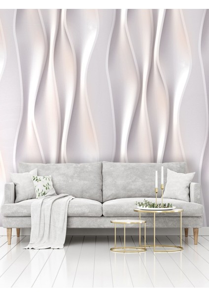 Kabartma Dalga Desenli Isı ve Ses Yalıtımlı Sağlıklı Tekstil Duvar Kağıdı