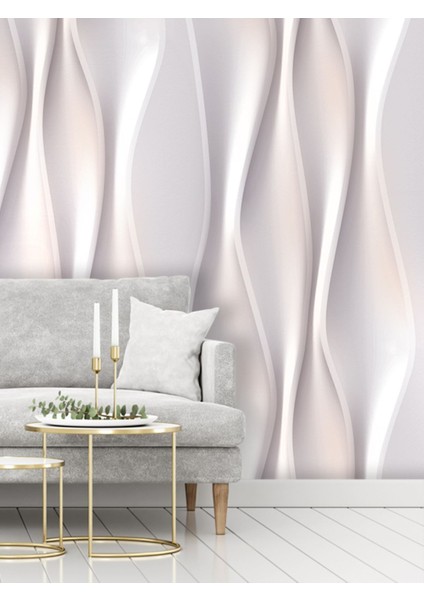 Kabartma Dalga Desenli Isı ve Ses Yalıtımlı Sağlıklı Tekstil Duvar Kağıdı fiyatları