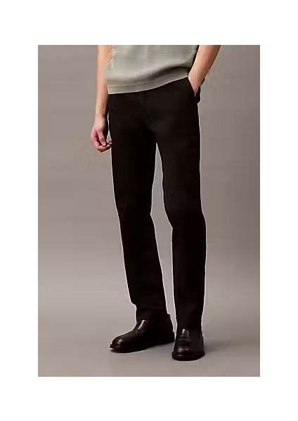 Erkek Slim Fit Esnek Kumaşlı Chino Pantolon - Siyah