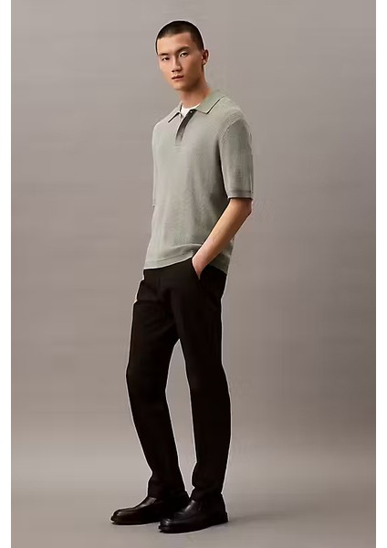 Erkek Slim Fit Esnek Kumaşlı Chino Pantolon - Siyah fırsatları