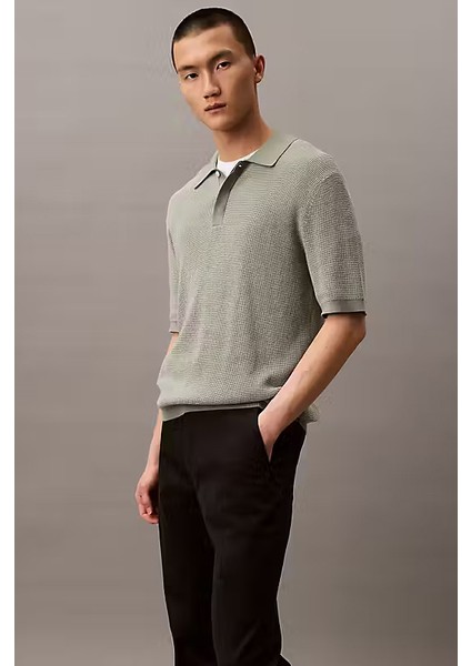 Erkek Slim Fit Esnek Kumaşlı Chino Pantolon - Siyah indirimleri