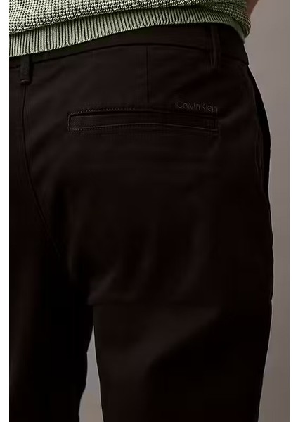 Erkek Slim Fit Esnek Kumaşlı Chino Pantolon - Siyah