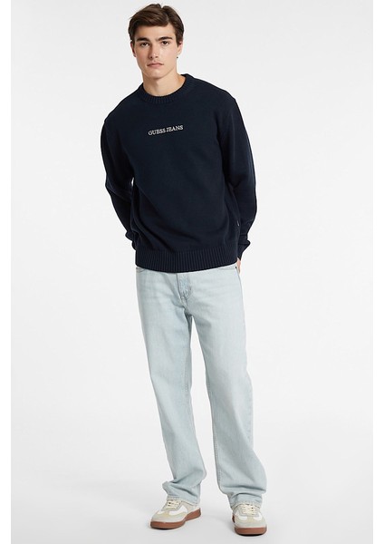 Erkek Regular Fit Bisiklet Yaka Pamuklu Triko Kazak - Lacivert modelleri