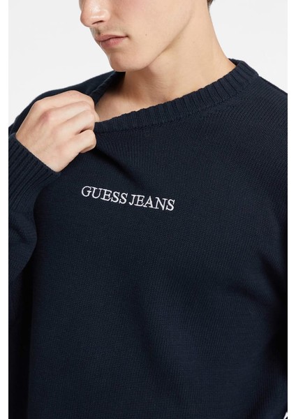 Erkek Regular Fit Bisiklet Yaka Pamuklu Triko Kazak - Lacivert fırsatları