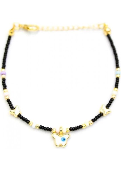 Kelebek Boncuk Bileklik - Siyah