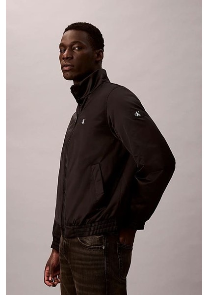 Erkek Rahat Kalıp Dik Yaka Dolgulu Harrington Ceket - Siyah modelleri