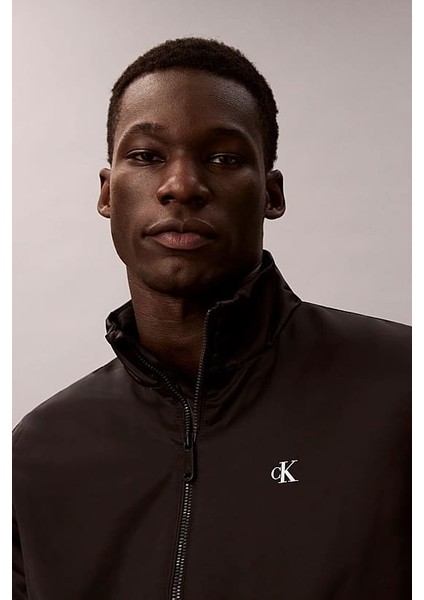 Erkek Rahat Kalıp Dik Yaka Dolgulu Harrington Ceket - Siyah indirimleri