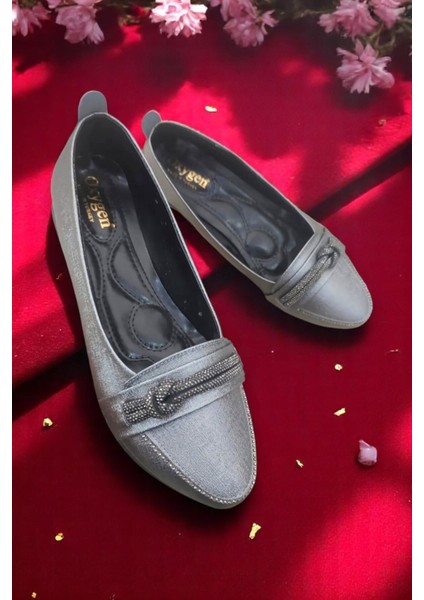 79301 Platin Hafif Rahat Günlük Kadın Babet