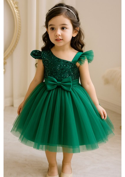 Kız Çocuk Abiye Elbise Tül Prenses Model Doğum Günü Parti Elbisesi