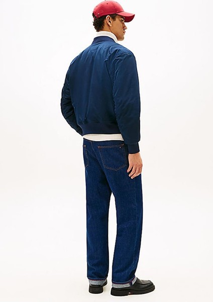 Erkek Rahat Kalıp Su Itici Beyzbol Yaka Bomber Ceket - Lacivert modelleri