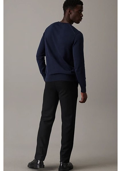 Erkek Regular Fit Bisiklet Yaka Supima Pamuklu Triko Kazak - Lacivert modelleri