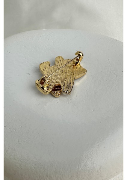 Taşlı Balık Detay Beyaz Mineli Kedi Broş (3cm) fiyatları