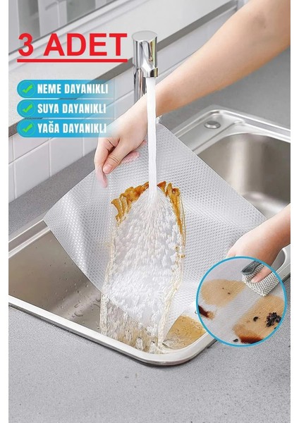 ( 3 Adet ) Çok Amaçlı Pratik Kaydırmaz 45 cm x 3 Metre Raf Örtüsü (Mutfakdolap Içibuzdolabı )