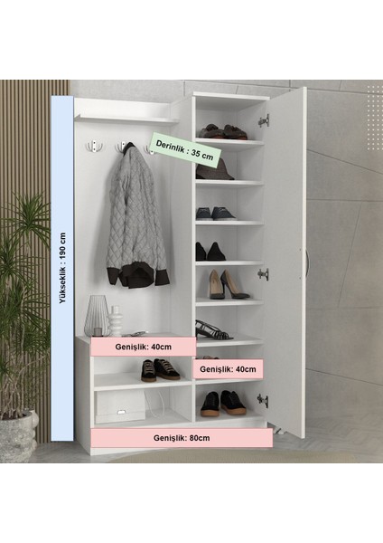 Idil %100 Mdf Portmanto - Ayakkabılık - Giyinme Odası Dolabı fiyatları