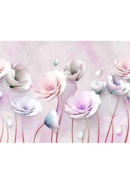 3 Boyutlu Renkli Çiçekler Deseni Silinebilir Sağlıklı Tekstil Duvar Kağıdı fırsatları
