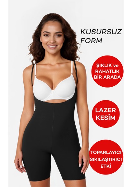 Kadın Tam Boy Korse ile Göğüs, Göbek ve Bel Bölgesinde Konforlu Kullanım